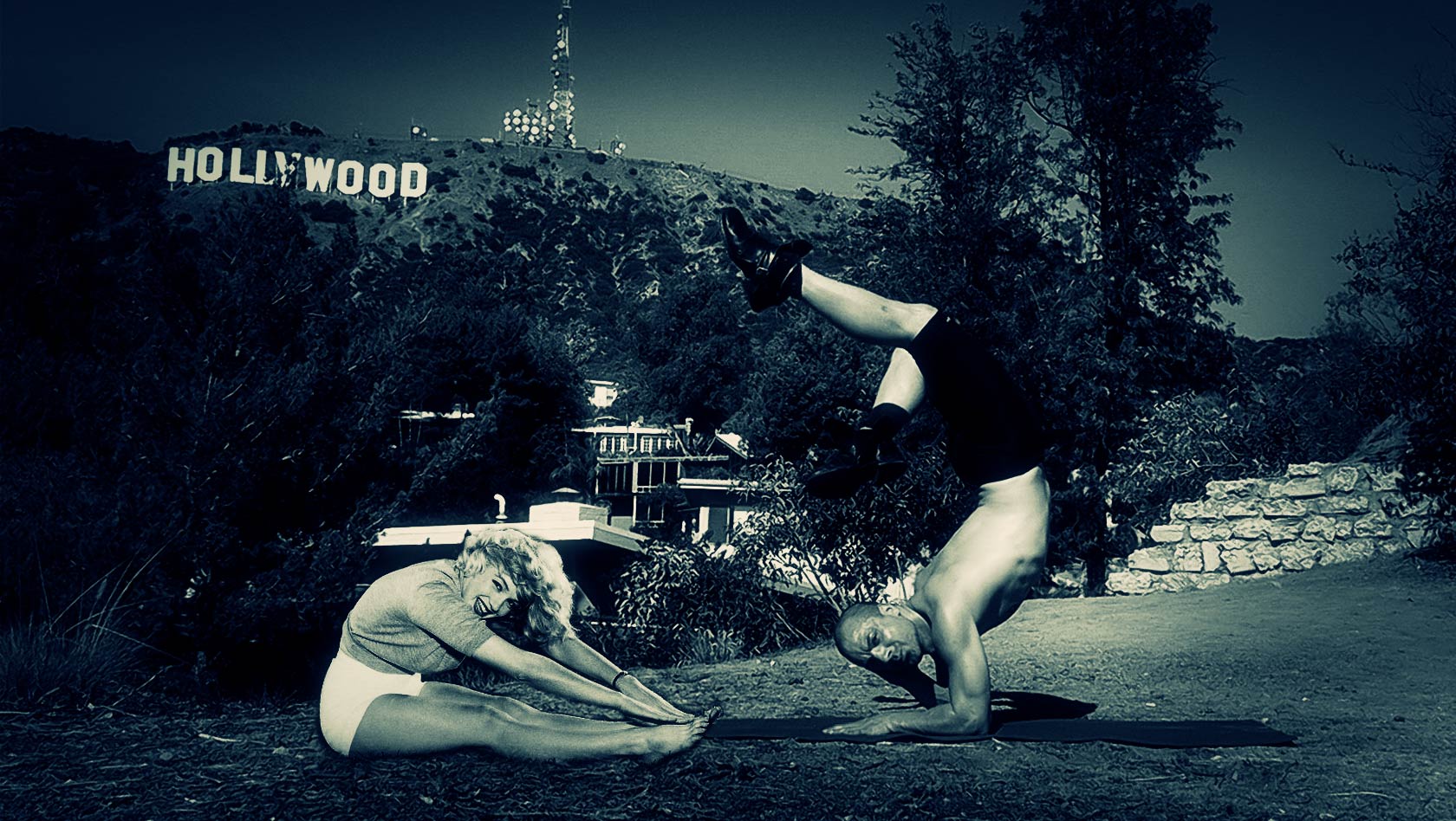 Marlin Monroe doing Private Yoga with Mark Giubarelli in Hollywood book your personal yoga instructor